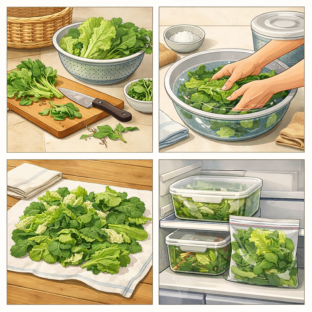 잎채소 보관 실무 준비 순서
