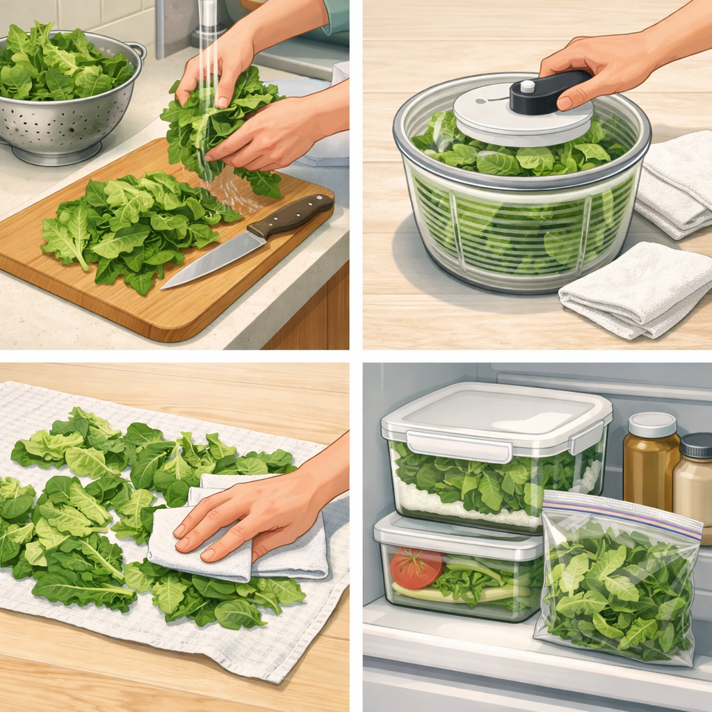 잎채소 보관 체크 준비 순서
